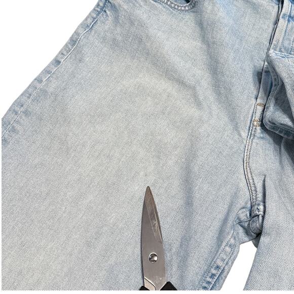 Mother NEW High Waisted Spinner Skimp Wide Straight Leg Jean Light Blue Wash 33 - Picture 16 of 16